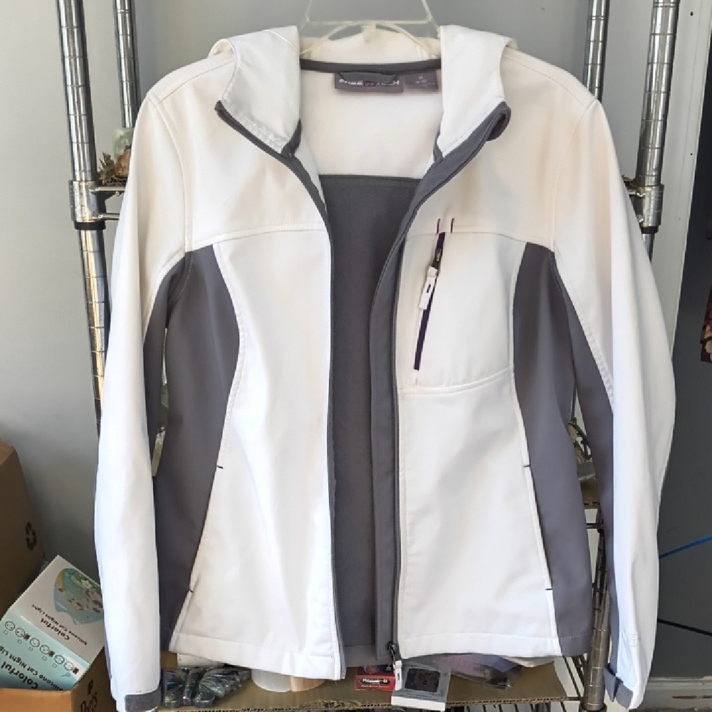 Women's White and Gray Jacket